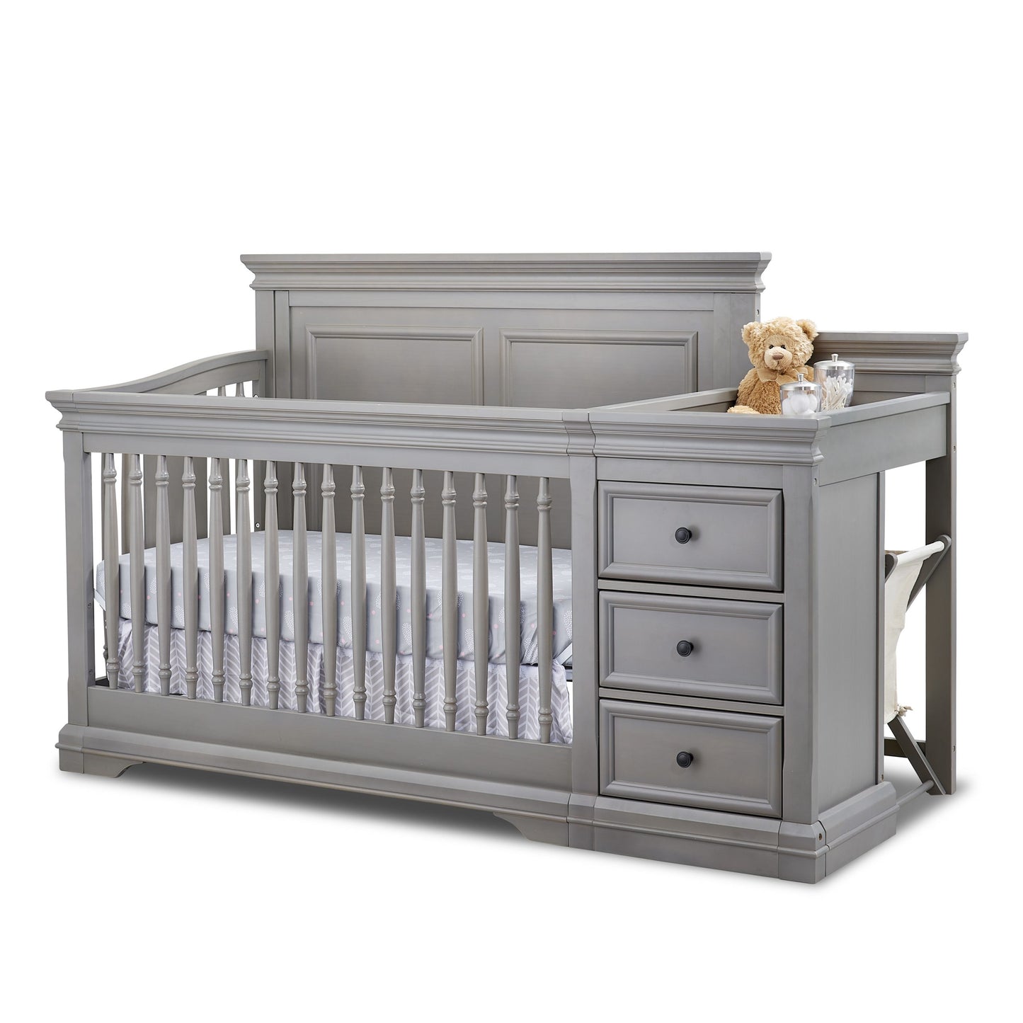 PORTOFINO CRIB AND CHANGER GRIS O BLANCA