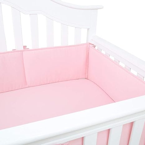 Bumper de cuna color rosa