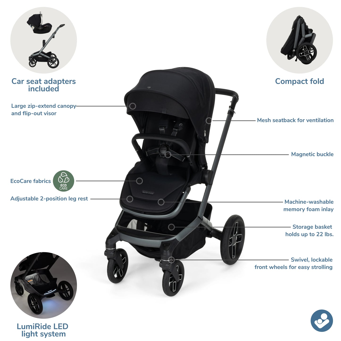 Fame™ Modular Stroller Twillic Black