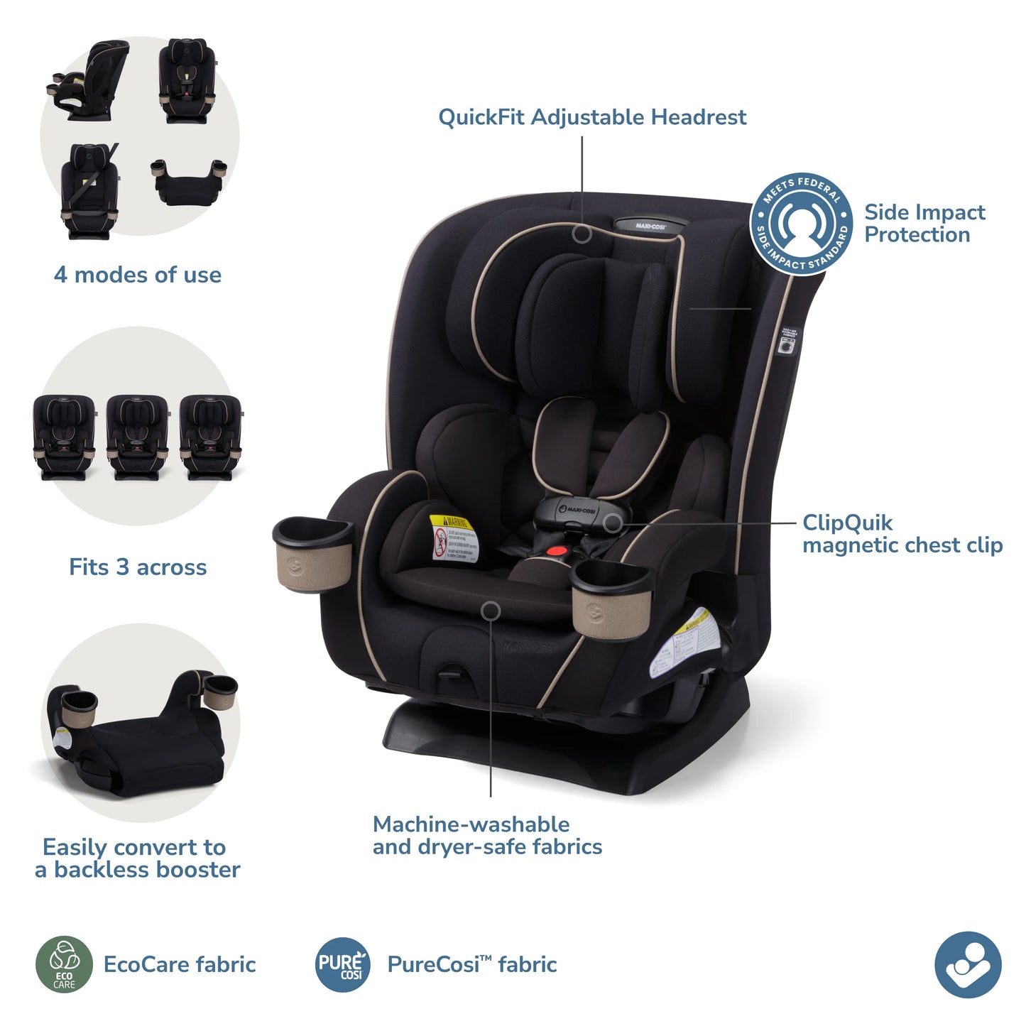 Kani 4-in-1 Convertible Car Seat Caspian Caviar