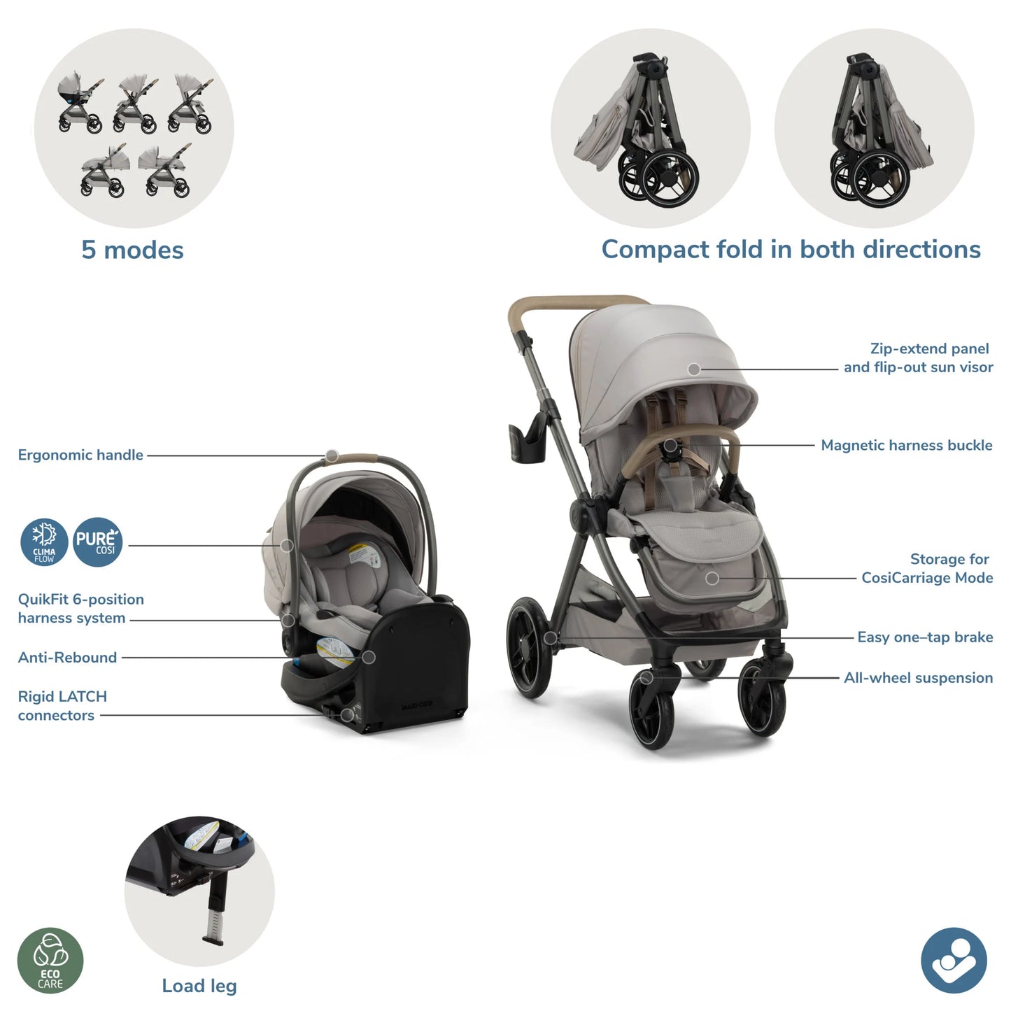 Oxford Modular Travel System Oyster Shell